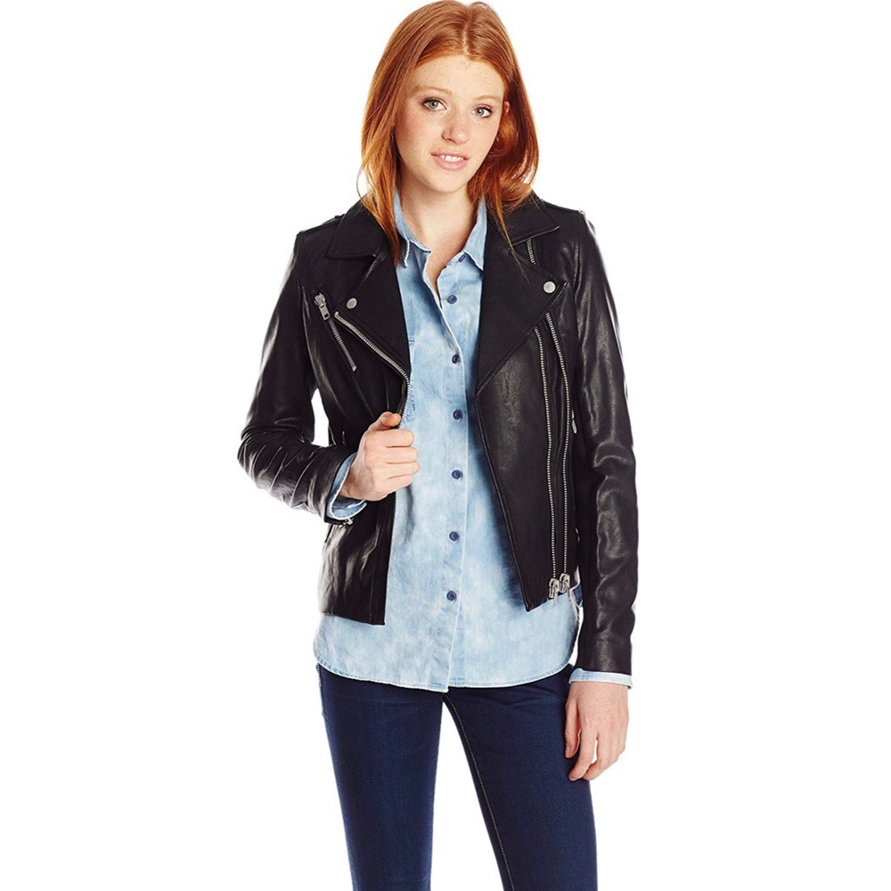 Vintage Havana Side Zipper Motorcycle Jacket